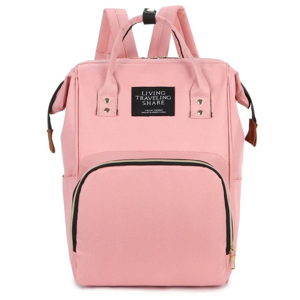 Mochila Maternal Bolso Pañalera Nylon Bebé Diseño Unicolor Térmica e Impermeable