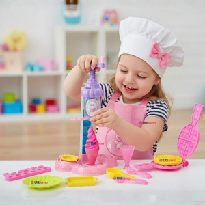 Set Juguete de Heladería y Waflera Creativa con Masas Moldeables Niña