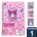 Cuadernos Universitarios Kuromi Marca Pro Arte Diseños Surtidos 100 Hojas (1 Unidad)