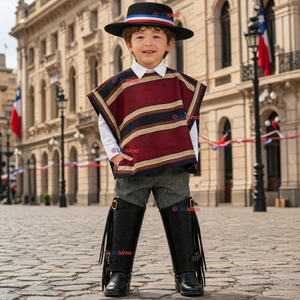 Traje Huaso Típico Completo 5 Piezas Niño Fiestas Patrias
