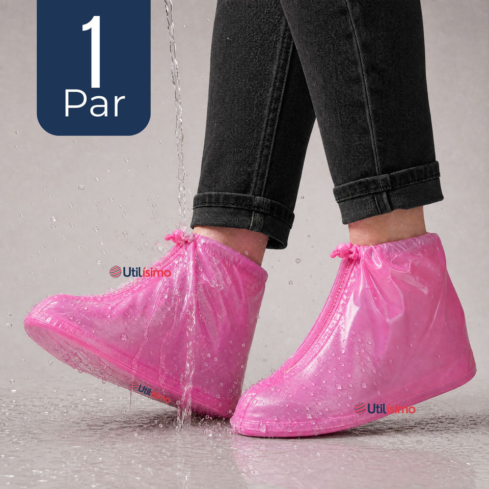 Fundas Cubre Calzado Impermeables Aislante Lluvia Rosado 1 Par