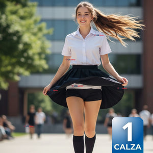 Calza Corta Escolar Pata Deportivas Juvenil Color Negro
