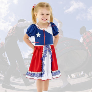 Vestido Huasa Niña Bandera Chilena Fiestas Patrias