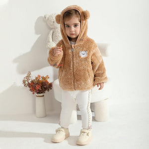 Chaqueta Polar con Capucha Niña Animalitos Cafè