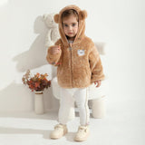 Chaqueta Polar con Capucha Niña Animalitos Cafè