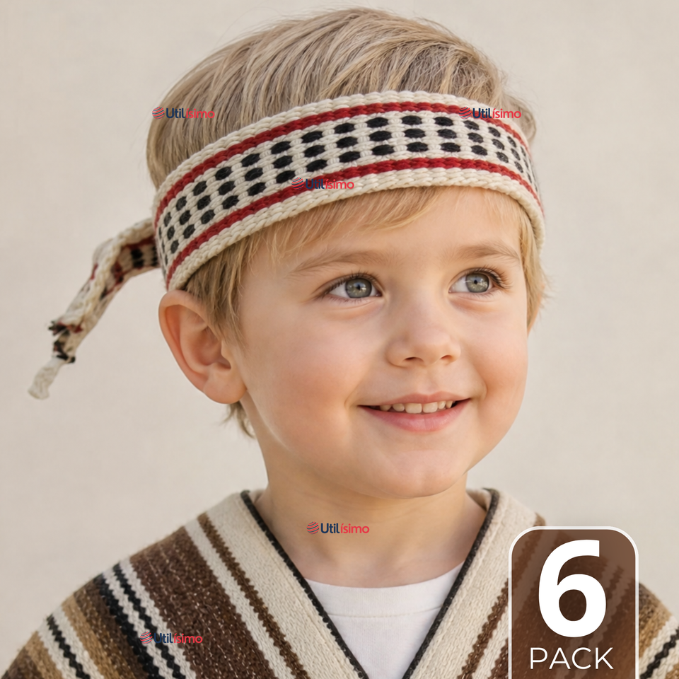 Pack 6 Trariloncos Cintillos Mapuches Rojo 87cm Fechas Patrias