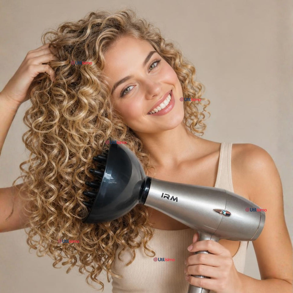 Secador de cabello Profesional 5000w Potencia y Estilo Plateado con Difusor