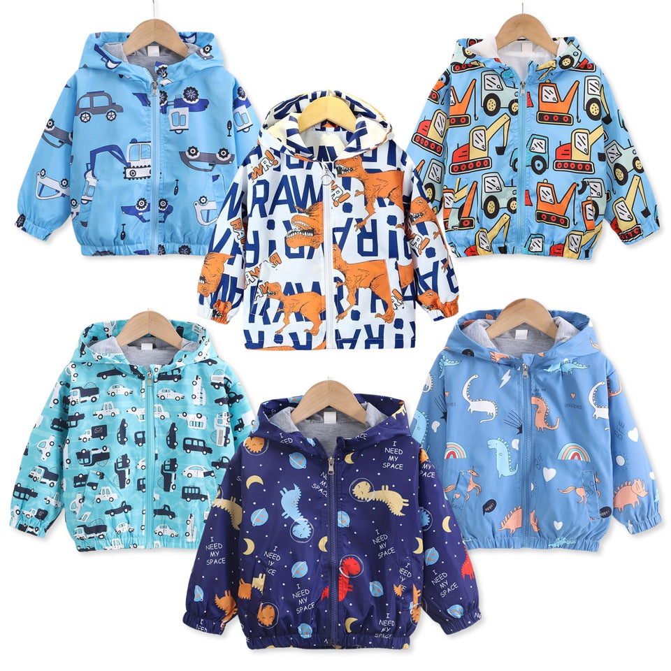Cortaviento Impermeable Chaqueta Estampado Niño Y Bebé Jump Kids Surtidos