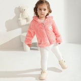 Chaqueta Polar con Capucha Niña Animalitos Rosada