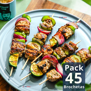 Pack 45 Piezas Brochetas Para Anticuchos Pinchos Bambú Palillos 40cm