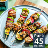 Pack 45 Piezas Brochetas Para Anticuchos Pinchos Bambú Palillos 40cm