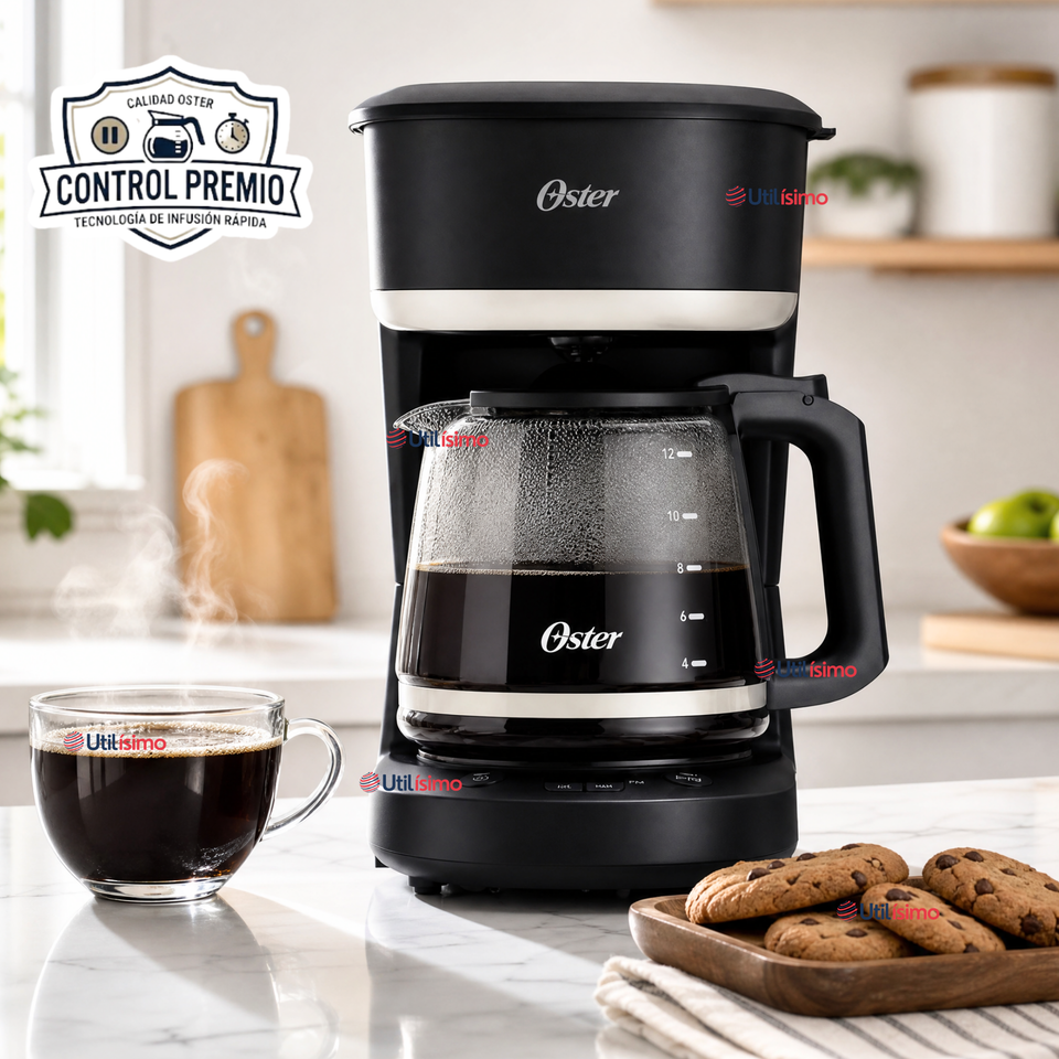 Cafetera de goteo Oster® de 12 tazas programable con filtro reutilizable Negro BVSTDCP121B