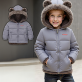Parka Con Capucha Mangas Larga Niño Grey