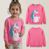 Polerón Cuello Redondo Niña Fucsia Unicornio