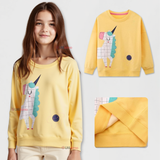Polerón Algodón Cuello Redondo Niña Amarillo Unicornio