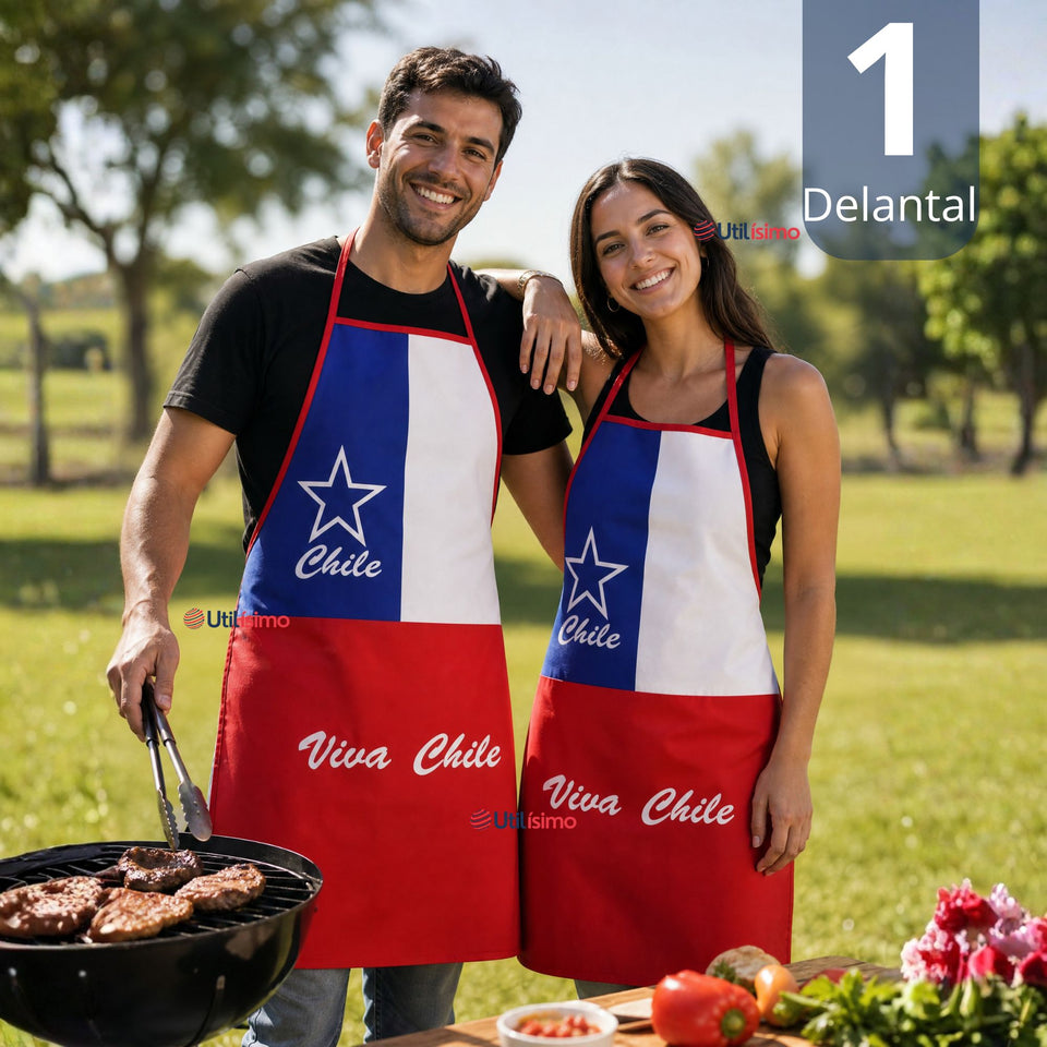 Delantal Pechera Viva Chile Bandera Chile Fiestas Patrias