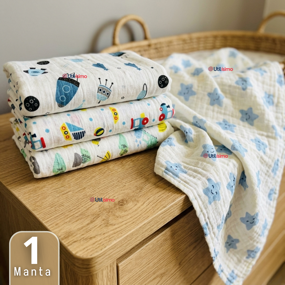 Manta Muselina 70x 70 CM Bebé Niño Multiuso 100% Algodón Colores Surtidos