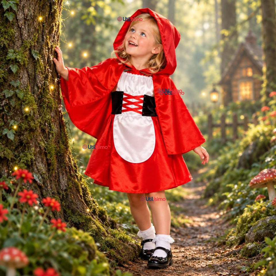 Disfraz Traje Vestido Caperucita Roja Personaje Cuento Infantil