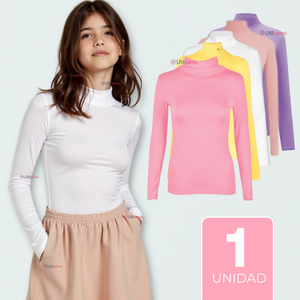 Camiseta Niña Primera Capa Bambú Invierno Cuello Beatle Polera