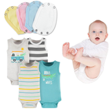 Pack 4 Unidades Extensor Body Bebé + Pack 4 Bodys Algodón Niño Sin Manga Cocodrilo Animado