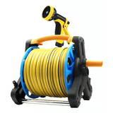 Manguera Retráctil Carrete Y Pulverizador Accesorios Jardín Color Negro