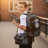 Mochila Escolar Kit Con Estuche y Lonchera 43cm Tela Oxford Baby Shark Niño