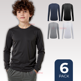 Pack 6 Camiseta Bambu Juvenil Redondo Colores Surtidos