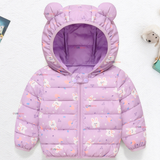 Parka Térmica Con Capucha Y Orejitas Estampado Conejito Niña