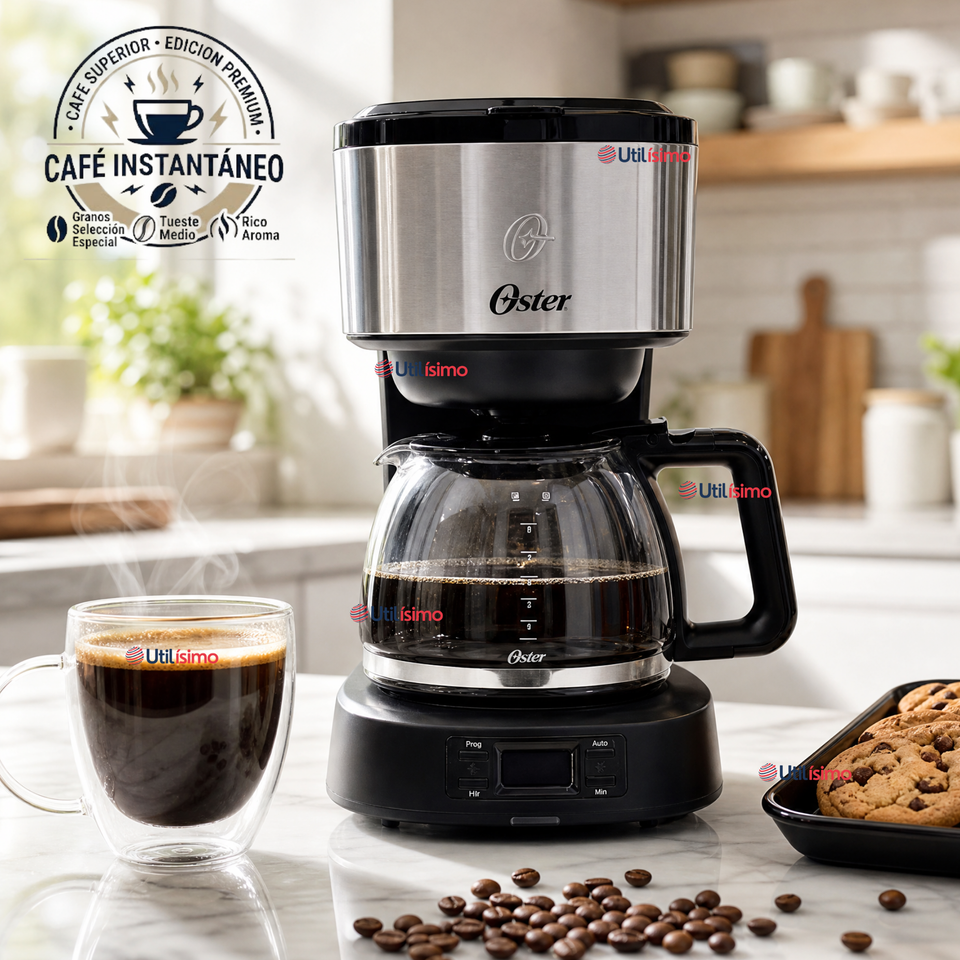 Cafetera programable Oster® 8 tazas en acero inoxidable BVSTDC10SS