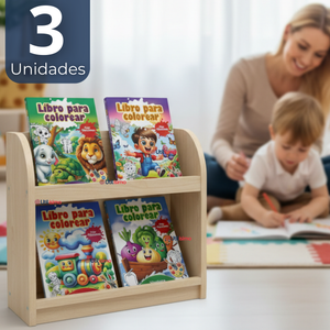 Pack 3 Libros Para Colorear Pintar  Educativo Con Stickers Diseños Surtidos