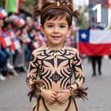 Polera Diseño Tattoo Niño Rapa Nui Estilo Pascuense Traje Danza