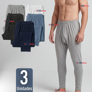 Pack 3 Calzoncillos Largos Polar Calza Hombre Invierno Primera Capa