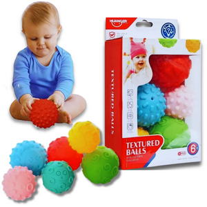 Set 6 Pelotas Sensoriales Para Bebes Estimulantes Colores Surtidos