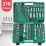 Set Caja De Herramientas 216 Piezas Dados Y Llaves Acero Cromo