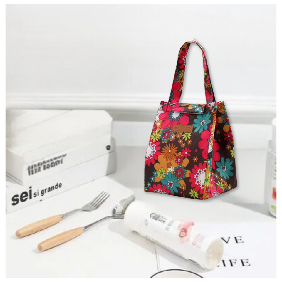 Lonchera Térmica Estampada Bolsa de Mano para Picnic Portátil