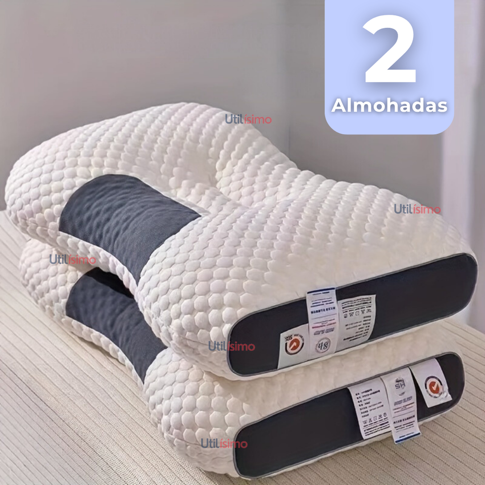 Set 2 Almohadas Ortopédicas Descaso Ideal Ergonómicas Para Cuello y Cervical