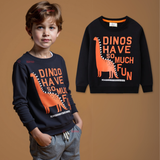 Polerón Algodón Cuello Redondo Niño Negro Dinosaurio