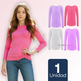 Camiseta Cuello Redondo Polar Niña juvenil Colores Surtidos