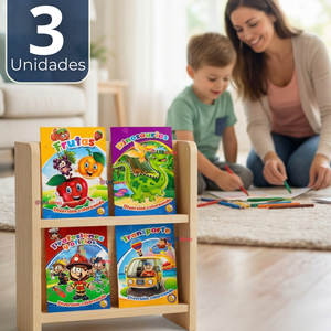 Pack 3 Libro Para Colorear Pintar  Educativo Con Stickers Diseños Surtidos
