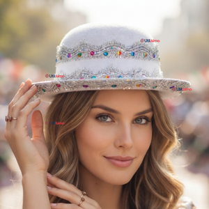Sombrero Gorro Caporal Mujer Fiestas Patrias Blanco Baile Típico