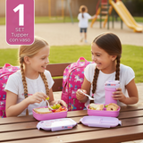 Set Fiambrera Tupper + Vaso Para Niños y Niñas Colores Varios Infantiles