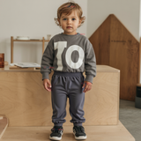 Buzo Bebé Niño Forrado en Polar Gris Pantalón