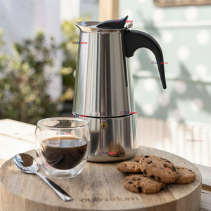 Cafetera Italiana Expresso 500ml 6 Tazas Acero Inoxidable Plateado