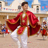 Traje Tirana Diablada Rojo 5 Piezas Adulto Baile Típico Fiestas Patrias