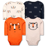 Pack 4 Bodys Bebé Niño Manga Larga Tedmimak 100% Algodón