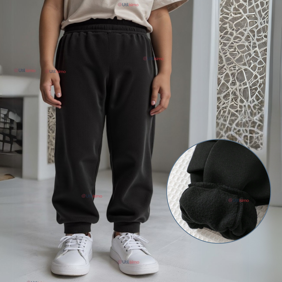 Buzo Para Niños Forrado en 100% Polar Negro