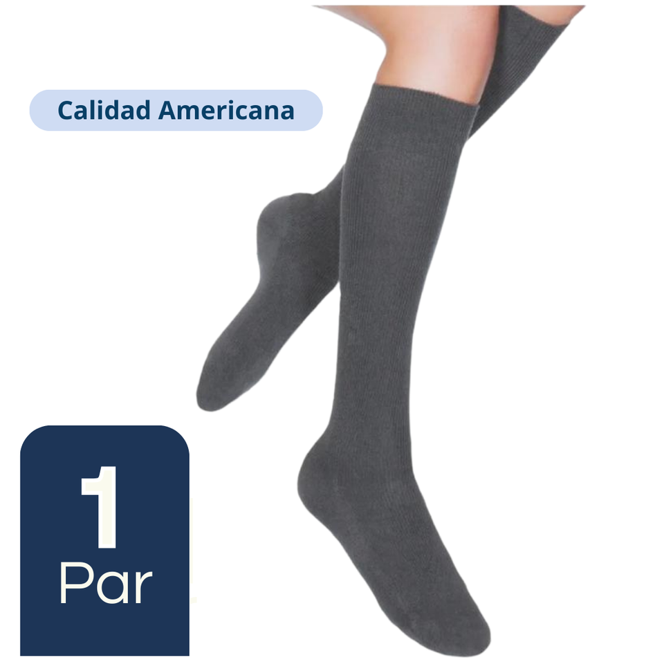 Calcetines Escolar Largo Gris 100% Bambú (1 Unidad)