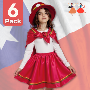 Pack 6 Traje Nortino Niña 4 Piezas Niña Fiestas Patrias Baile Nortino