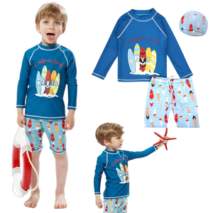 Traje De Baño Manga Larga Niño Jump Kids Tiburón Divertido
