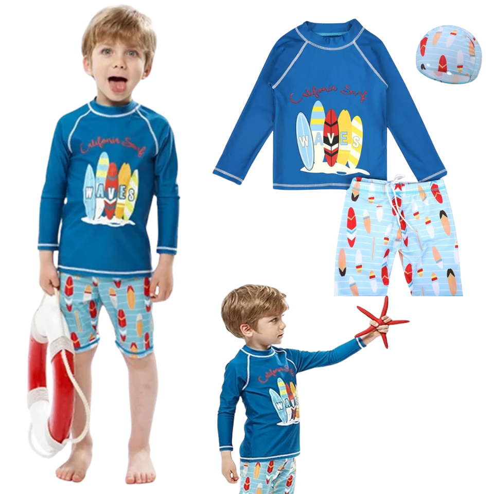 Traje De Baño Manga Larga Niño Jump Kids California Surf